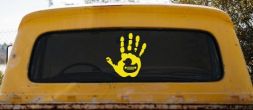 Muddy Wave Hand with Rubber Duck Off Road Car or Truck Window Vinyl Decal Sticker (Yellow)
