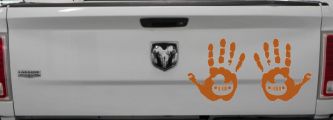 2 pack Left and Right Muddy Wave Hand Rubber Duck Off Road Car or Truck Window Decal Sticker (Nut Brown)