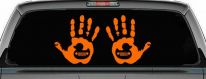 2 pack Left and Right Muddy Wave Hand Rubber Duck Off Road Car or Truck Window Decal Sticker (Orange)