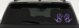 2 pack Left and Right Muddy Wave Hand Rubber Duck Off Road Car or Truck Window Decal Sticker (Purple)