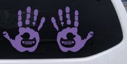2 pack Left and Right Muddy Wave Hand Rubber Duck Off Road Car or Truck Window Decal Sticker (Purple)