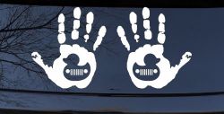 2 pack Left and Right Muddy Wave Hand Rubber Duck Off Road Car or Truck Window Decal Sticker