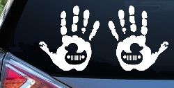 2 pack Left and Right Muddy Wave Hand Rubber Duck Off Road Car or Truck Window Decal Sticker