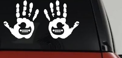 2 pack Left and Right Muddy Wave Hand Rubber Duck Off Road Car or Truck Window Vinyl Decal Sticker