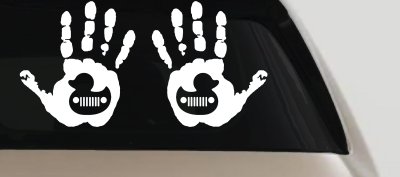 2 pack Left and Right Muddy Wave Hand Rubber Duck Off Road Car or Truck Window Vinyl Decal Sticker