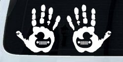 2 pack Left and Right Muddy Wave Hand Rubber Duck Off Road Car or Truck Window Decal Sticker