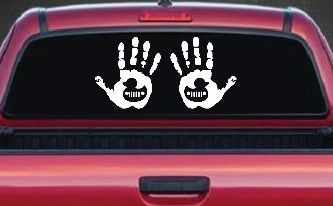 2 pack Left and Right Muddy Wave Hand Rubber Duck Off Road Car or Truck Window Decal Sticker