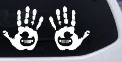 2 pack Left and Right Muddy Wave Hand Rubber Duck Off Road Car or Truck Window Decal Sticker