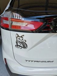 Swirl Cat Car or Truck Window Decal Sticker (Brown)