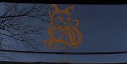 Swirl Cat Car or Truck Window Decal Sticker (Copper)
