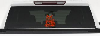 Swirl Cat Car or Truck Window Vinyl Decal Sticker (Orange Red)