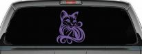 Swirl Cat Car or Truck Window Vinyl Decal Sticker (Purple)