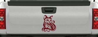 Swirl Cat Car or Truck Window Decal Sticker (Purple Red)