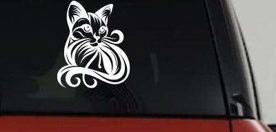 Swirl Cat Car or Truck Window Vinyl Decal Sticker