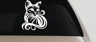 Swirl Cat Car or Truck Window Vinyl Decal Sticker