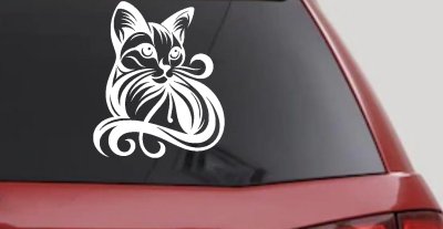 Swirl Cat Car or Truck Window Vinyl Decal Sticker