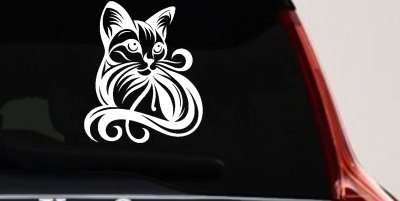 Swirl Cat Car or Truck Window Vinyl Decal Sticker