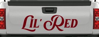 Lil Red Car or Truck Window Decal Sticker (Burgundy)