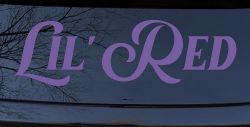 Lil Red Car or Truck Window Decal Sticker (Purple)