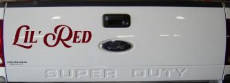 Lil Red Car or Truck Window Decal Sticker (Purple Red)