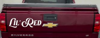 Lil Red Car or Truck Window Vinyl Decal Sticker (White)