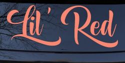 Lil Red Car or Truck Window Vinyl Decal Sticker (Coral)