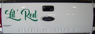 Lil Red Car or Truck Window Decal Sticker (Dark Green)