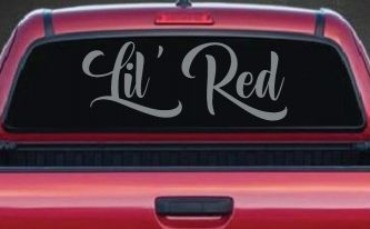 Lil Red Car or Truck Window Decal Sticker (Telegrey)