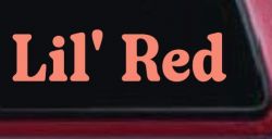 Lil Red Car or Truck Window Vinyl Decal Sticker (Coral)