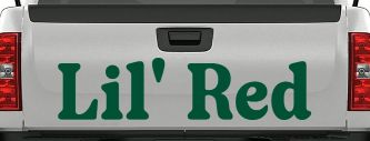 Lil Red Car or Truck Window Vinyl Decal Sticker (Dark Green)