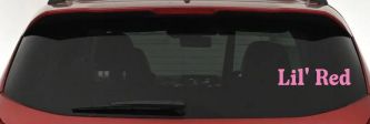 Lil Red Car or Truck Window Vinyl Decal Sticker (Pink)