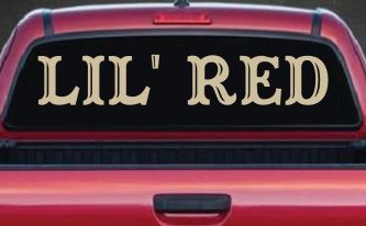 Lil Red Car or Truck Window Decal Sticker (Desert Sand)