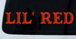 Lil Red Car or Truck Window Decal Sticker (Orange Red)