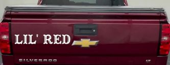 Lil Red Car or Truck Window Decal Sticker (White)