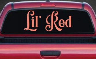 Lil Red Car or Truck Window Vinyl Decal Sticker (Coral)