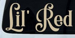 Lil Red Car or Truck Window Vinyl Decal Sticker (Desert Sand)