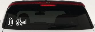 Lil Red Car or Truck Window Decal Sticker (White)