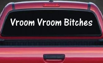 Vroom Vroom Bitches Funny Car or Truck Window Decal Sticker