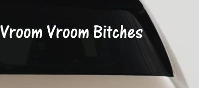 Vroom Vroom Bitches Funny Car or Truck Window Vinyl Decal Sticker