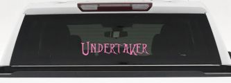 Undertaker Car or Truck Window Decal Sticker (Pink)