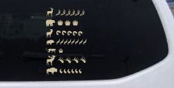 Hunting Big Game Keeping Count Car or Truck Window Decal Sticker (Desert Sand)