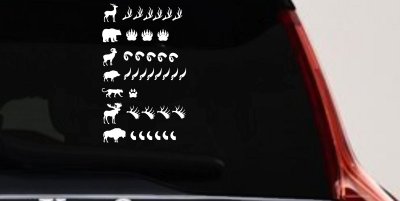 Hunting Big Game Keeping Count Car or Truck Window Vinyl Decal Sticker