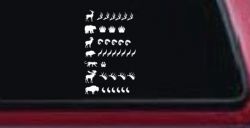 Hunting Big Game Keeping Count Car or Truck Window Decal Sticker
