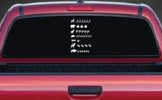 Hunting Big Game Keeping Count Car or Truck Window Decal Sticker