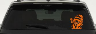 Gnome With Butterfly Butterflies Car or Truck Window Decal Sticker (Orange)