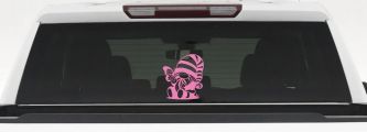 Gnome With Butterfly Butterflies Car or Truck Window Decal Sticker (Pink)
