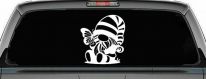 Gnome With Butterfly Butterflies Car or Truck Window Decal Sticker