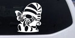 Gnome With Butterfly Butterflies Car or Truck Window Decal Sticker