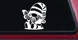 Gnome With Butterfly Butterflies Car or Truck Window Decal Sticker