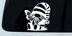 Gnome With Butterfly Butterflies Car or Truck Window Decal Sticker